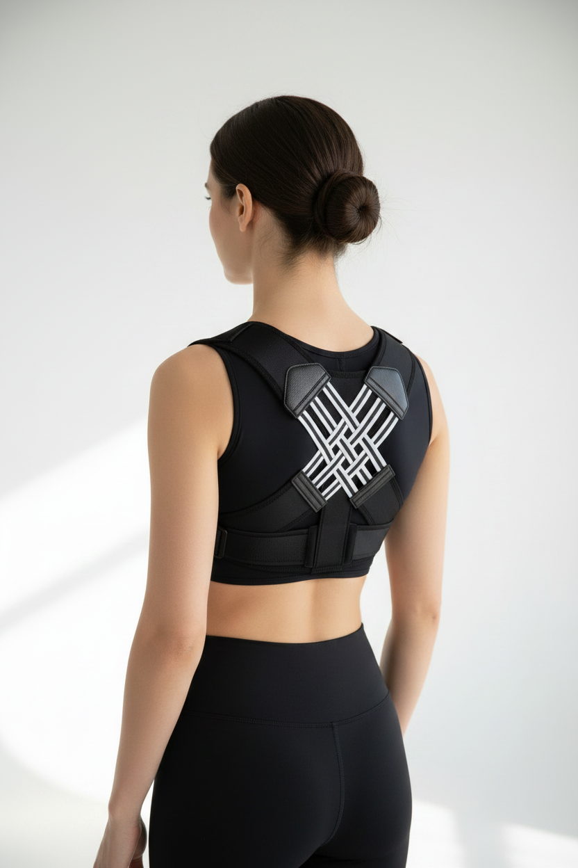 Back View - Woman Wearing Zedan Posture Corrector
